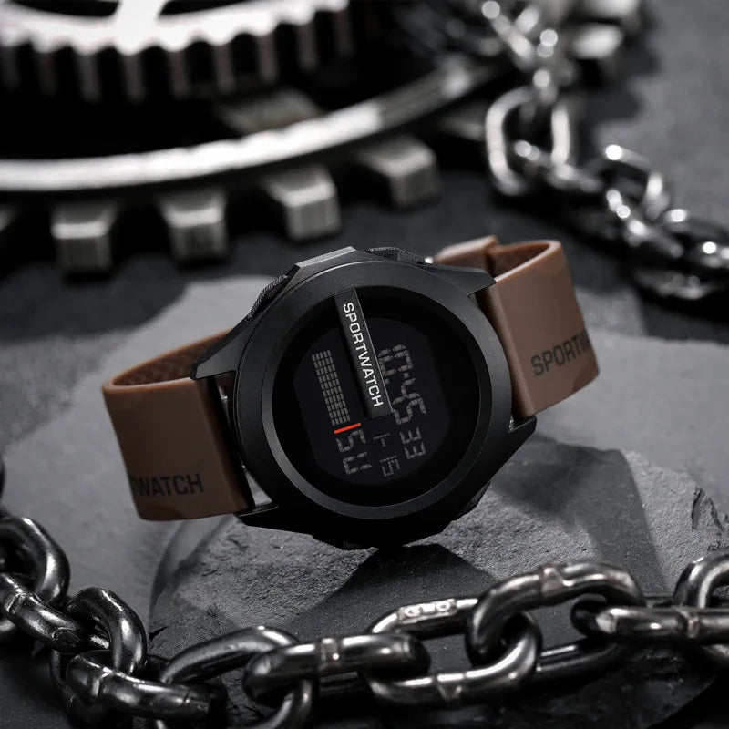 Men'S Sports Watches Luxury Digital Wristwatch Stopwatch Luminous Date Week Multifunction Fitness Electronic Watch Clock