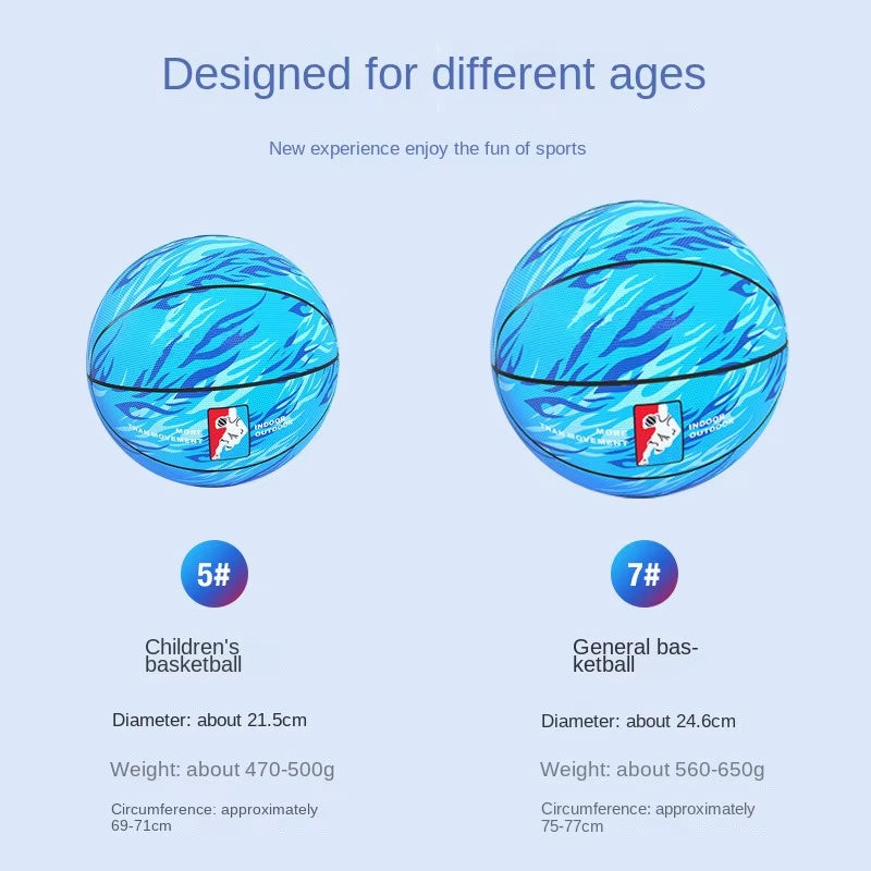 2023 New Children No. 3 No. 5 No. 7 Rubber Basketball Adult Training PVC Anti-Slip Wear Indoor and Outdoor PU Basketball