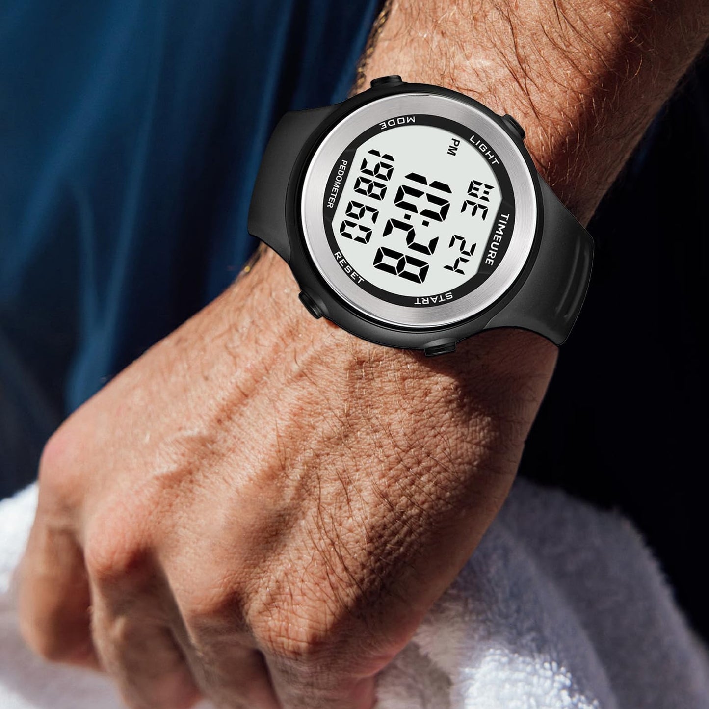 Mens Pedometer Watch for Walking Step Counter Watch No Charging, No App Connection, with EL Backlight. Simple, Practical Choice for Mobile-Free Fitness Enthusiasts -2308