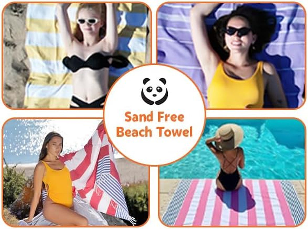 Set of 5 Turkish Beach Towel Oversized 39X71 Turkish Bath Towels Highly Absorbent Quick Dry Extra Large Sand Free Beach Towels for Beach Pool Spa Gym Yoga Travel Camping Blanket