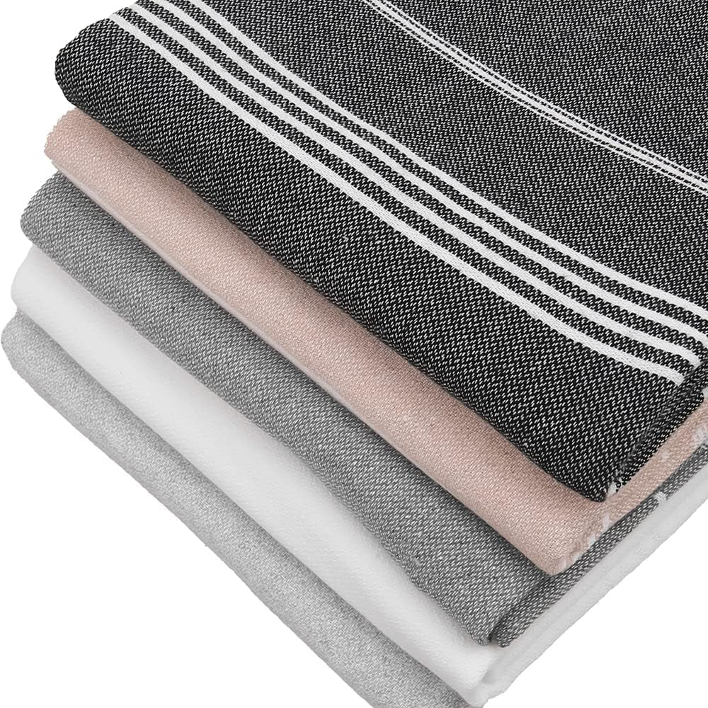 Set of 5 Turkish Beach Towel Oversized 39X71 Turkish Bath Towels Highly Absorbent Quick Dry Extra Large Sand Free Beach Towels for Beach Pool Spa Gym Yoga Travel Camping Blanket