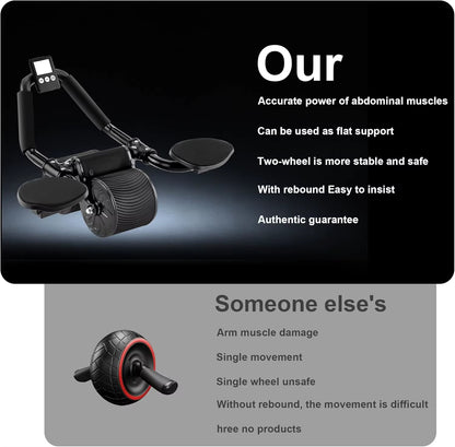 Elbow Support Automatic Rebound Abdominal Wheel Ab Roller for Abdominal Exercise Machine Dolly Core Strengthening Trainer Fitnes