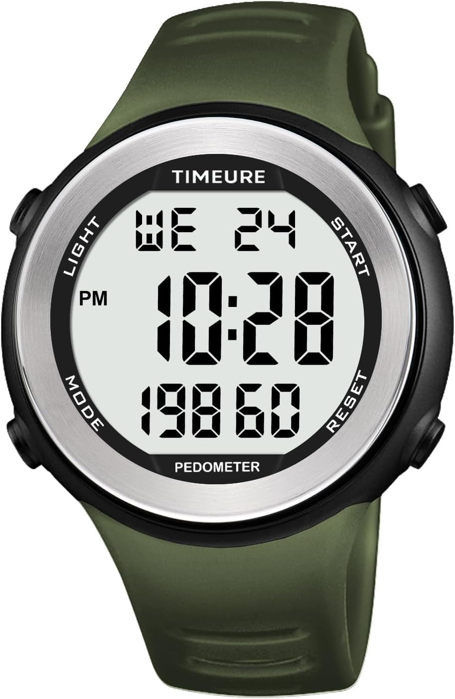 Mens Pedometer Watch for Walking Step Counter Watch No Charging, No App Connection, with EL Backlight. Simple, Practical Choice for Mobile-Free Fitness Enthusiasts -2308