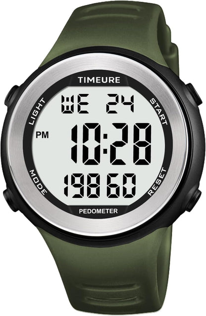 Mens Pedometer Watch for Walking Step Counter Watch No Charging, No App Connection, with EL Backlight. Simple, Practical Choice for Mobile-Free Fitness Enthusiasts -2308