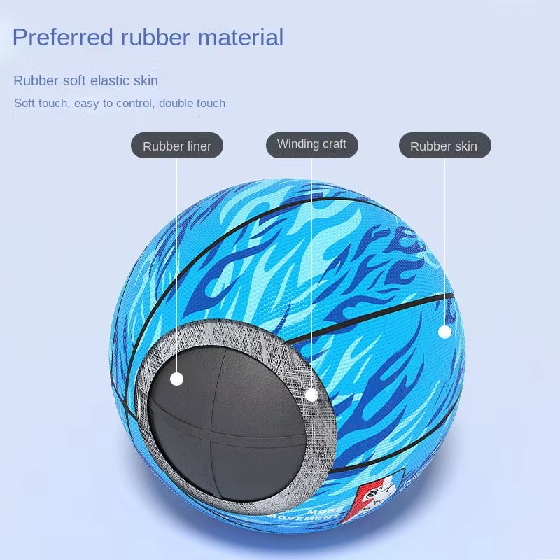 2023 New Children No. 3 No. 5 No. 7 Rubber Basketball Adult Training PVC Anti-Slip Wear Indoor and Outdoor PU Basketball