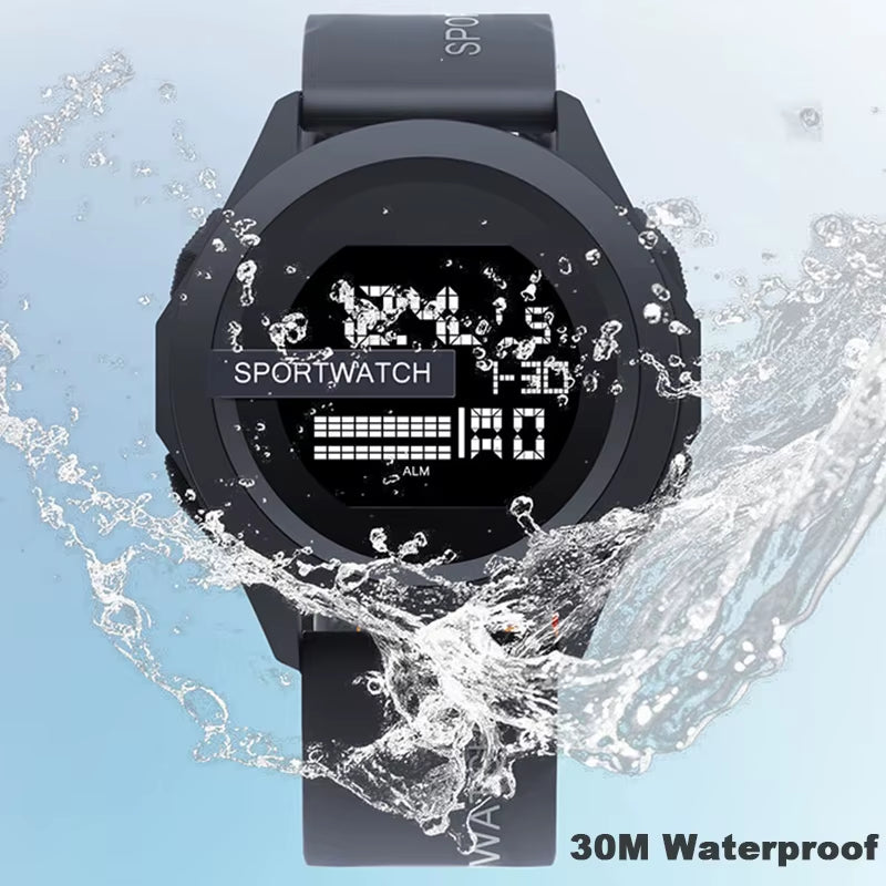 Men'S Sports Watches Luxury Digital Wristwatch Stopwatch Luminous Date Week Multifunction Fitness Electronic Watch Clock